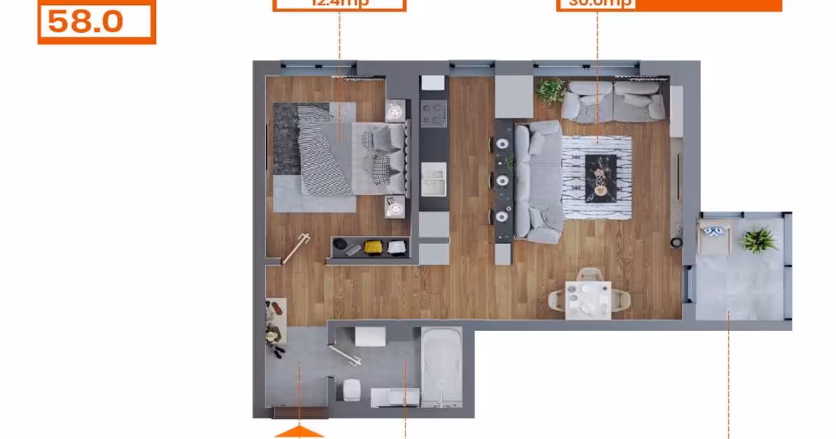 Apartament de vânzare cu 2 camere în zona Păcurari, Iași