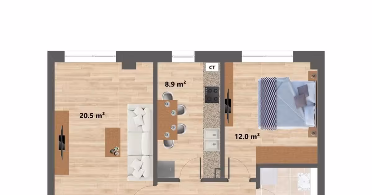 Apartament de vânzare cu 2 camere în zona Cug, Iași