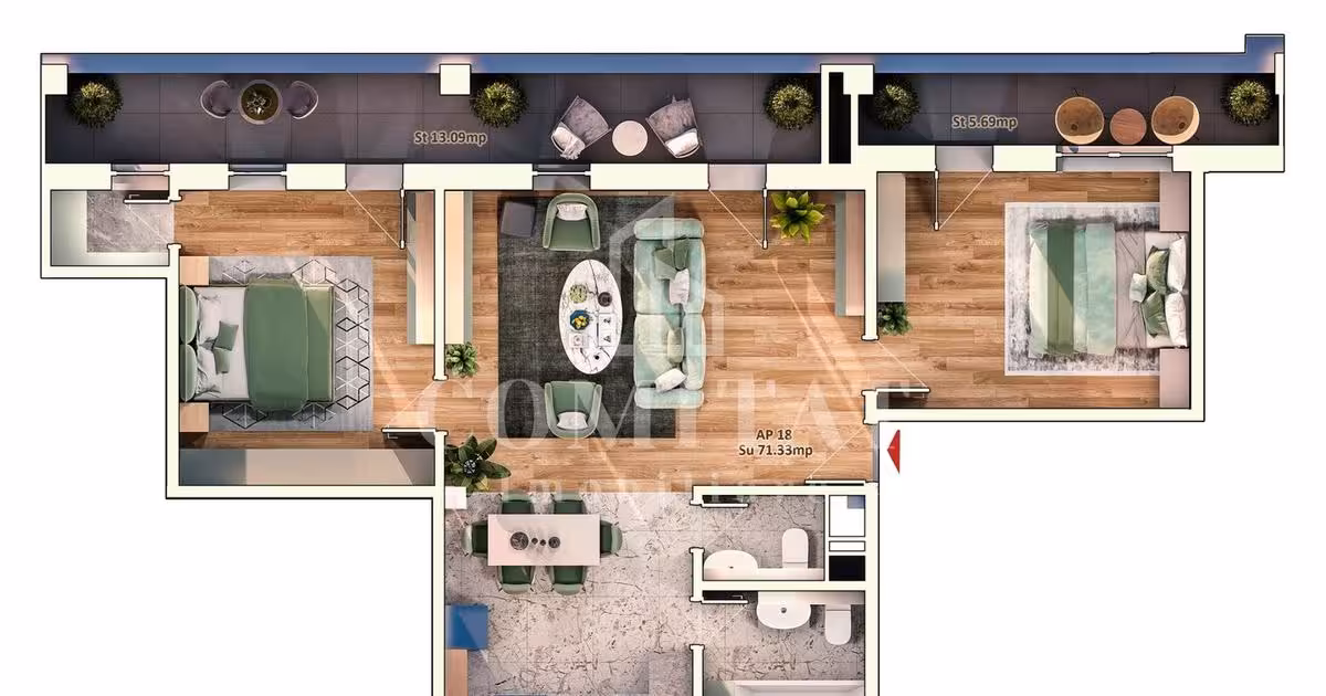 Apartament de vânzare cu 3 camere în zona Mărăști, Cluj-Napoca