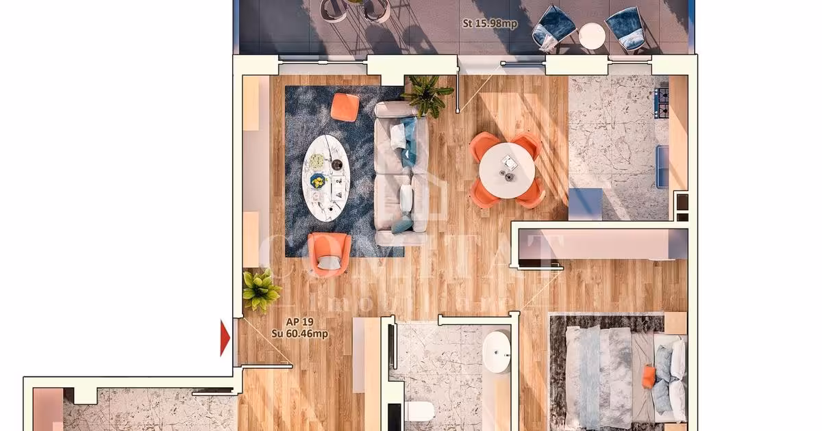 Apartament de vânzare cu 2 camere în zona Mărăști, Cluj-Napoca