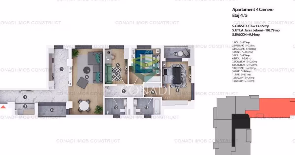 Apartament de vânzare cu 4 camere în zona Cotroceni, Sector 5