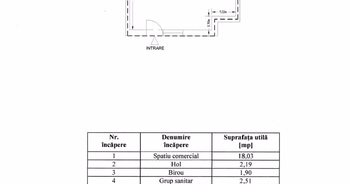 Spațiu comercial de vânzare de 24.63 mp, în zona Central, Piatra-Neamț
