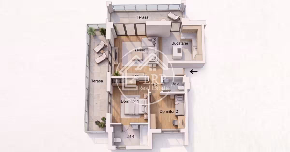 Apartament de vânzare cu 3 camere, mobilat în Voluntari