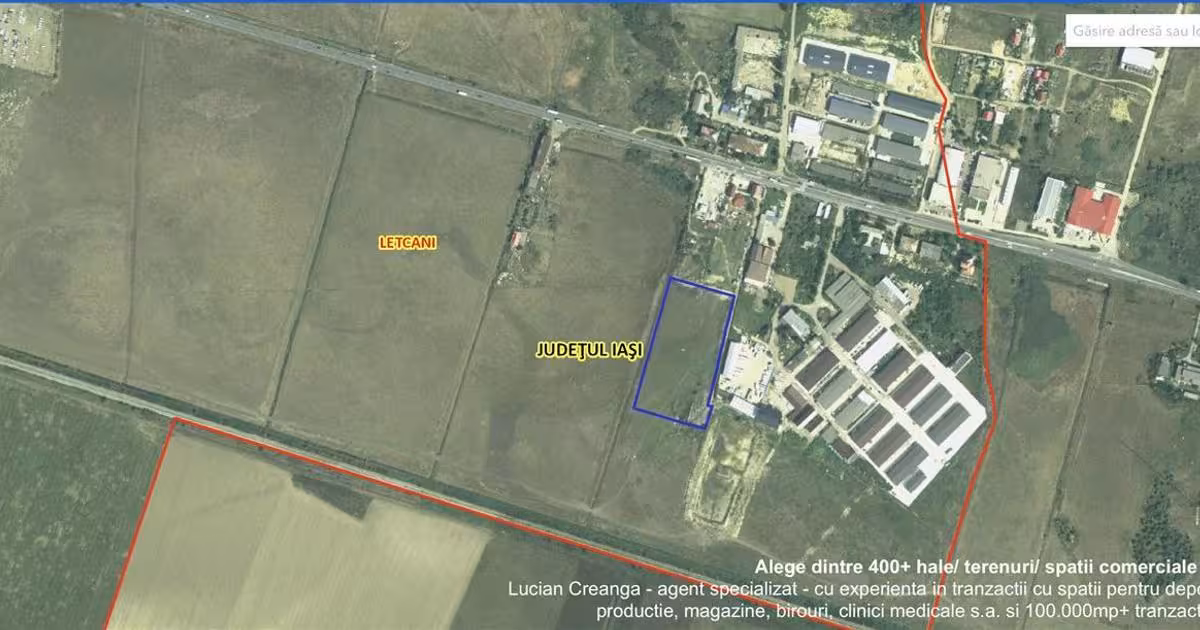 Teren Construcții intravilan de vânzare de 15813 mp, în zona Exterior Vest, Iași