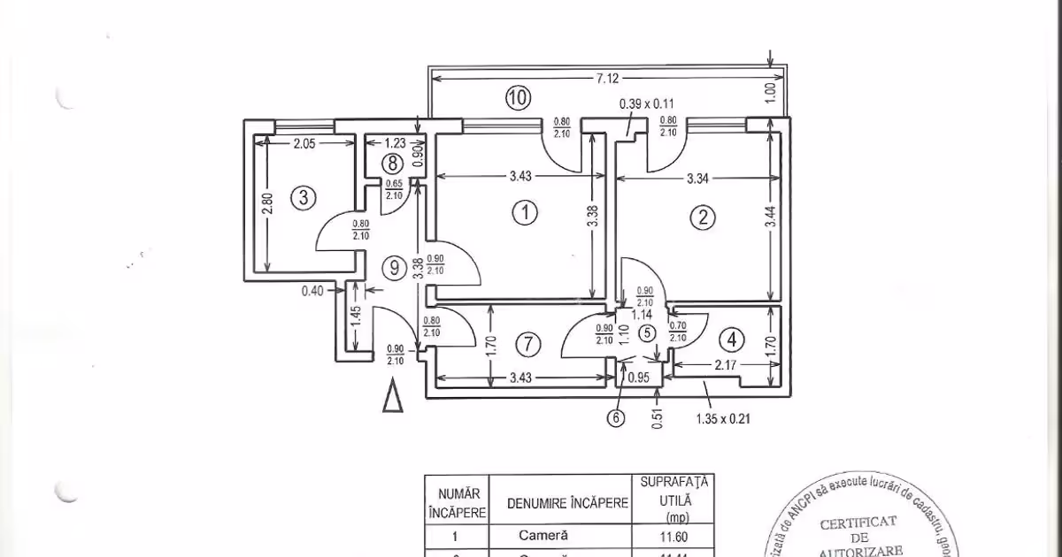 Apartament de vânzare cu 2 camere în zona 1 Mai, Sector 1