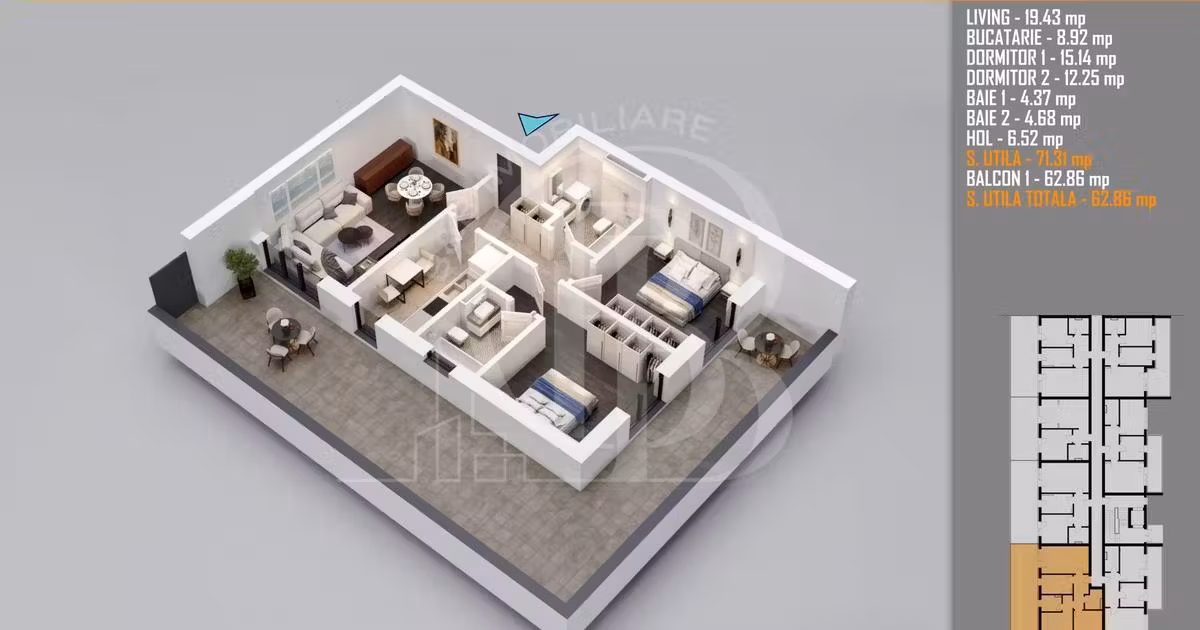 Apartament de vânzare cu 3 camere în zona Theodor Pallady, Sector 3