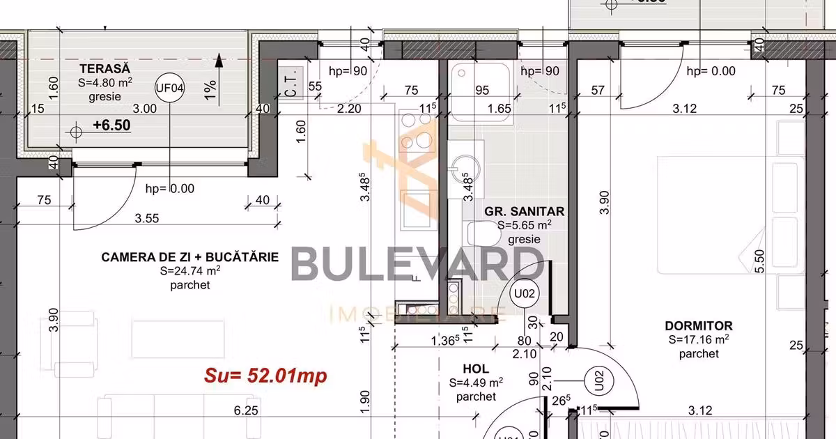 Apartament de vânzare cu 2 camere în Apahida