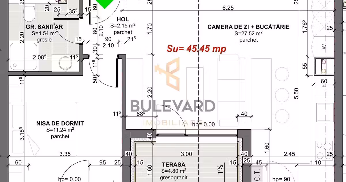 Apartament de vânzare cu 2 camere în Apahida