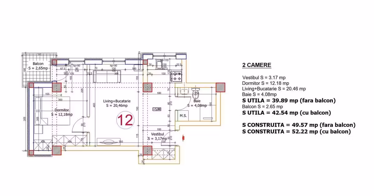 Apartament de vânzare cu 2 camere în Otopeni