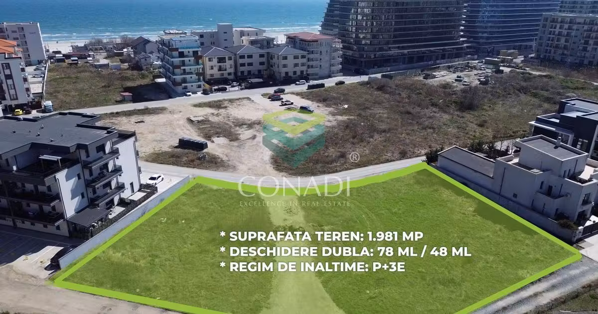 Teren Construcții intravilan de vânzare de 1981 mp, în Mamaia