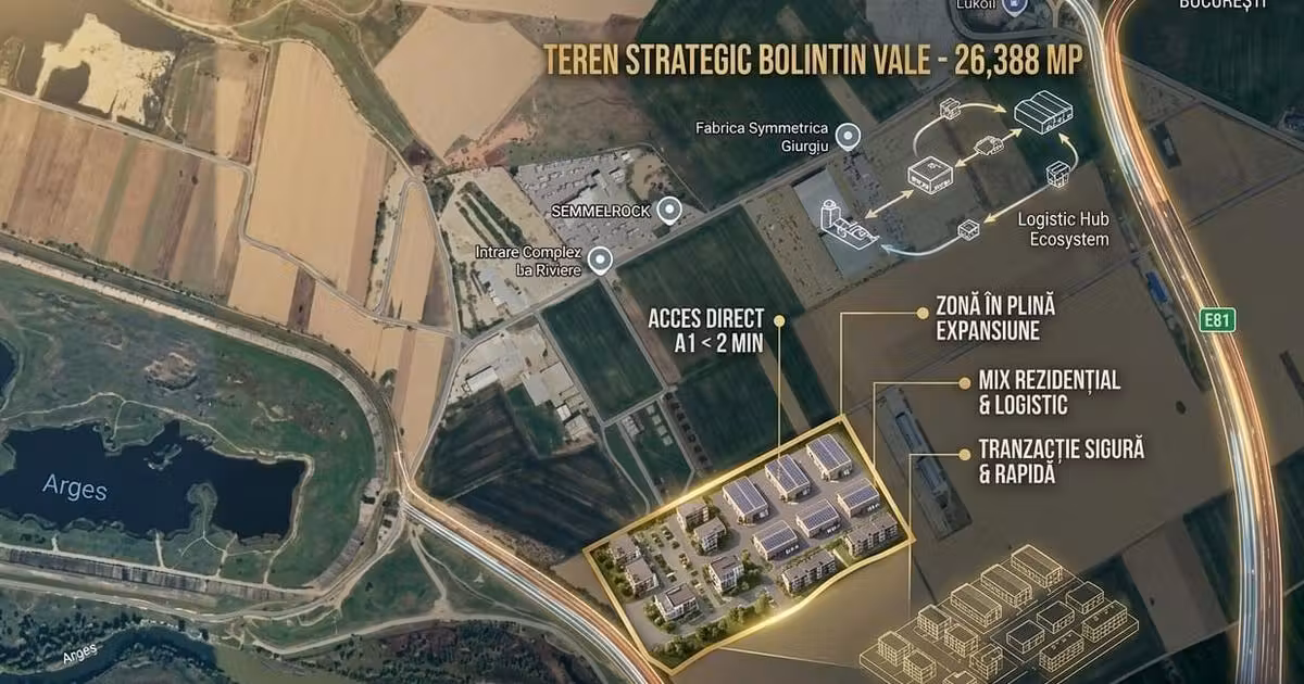 Teren Construcții extravilan de vânzare de 26388 mp, în Bolintin-Vale