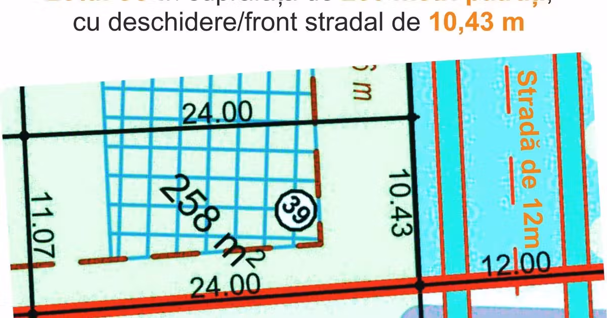 Teren Construcții intravilan de vânzare de 258 mp, în Sibiu