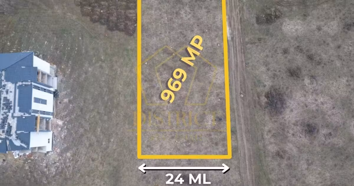 Teren Construcții intravilan de vânzare de 969 mp, în Giroc