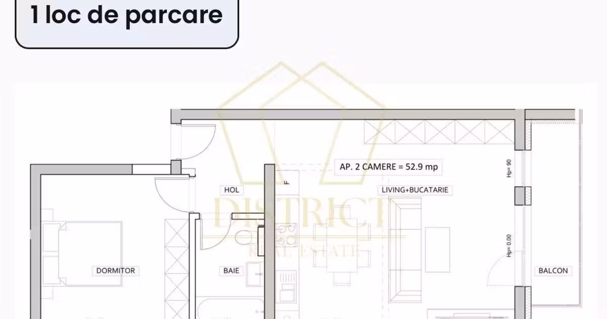 Apartament de vânzare cu 2 camere în Giroc