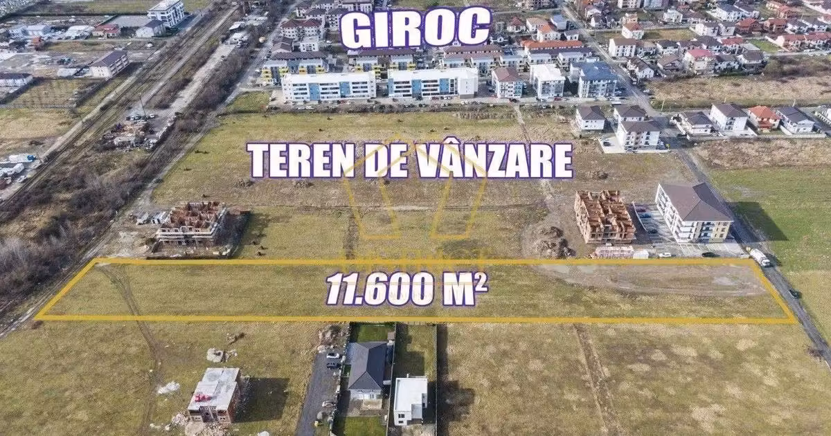 Teren Construcții intravilan de vânzare de 11600 mp, în Giroc