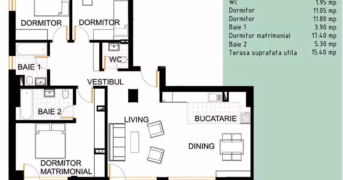 Apartament de vânzare cu 4 camere în zona Pipera, Sector 1
