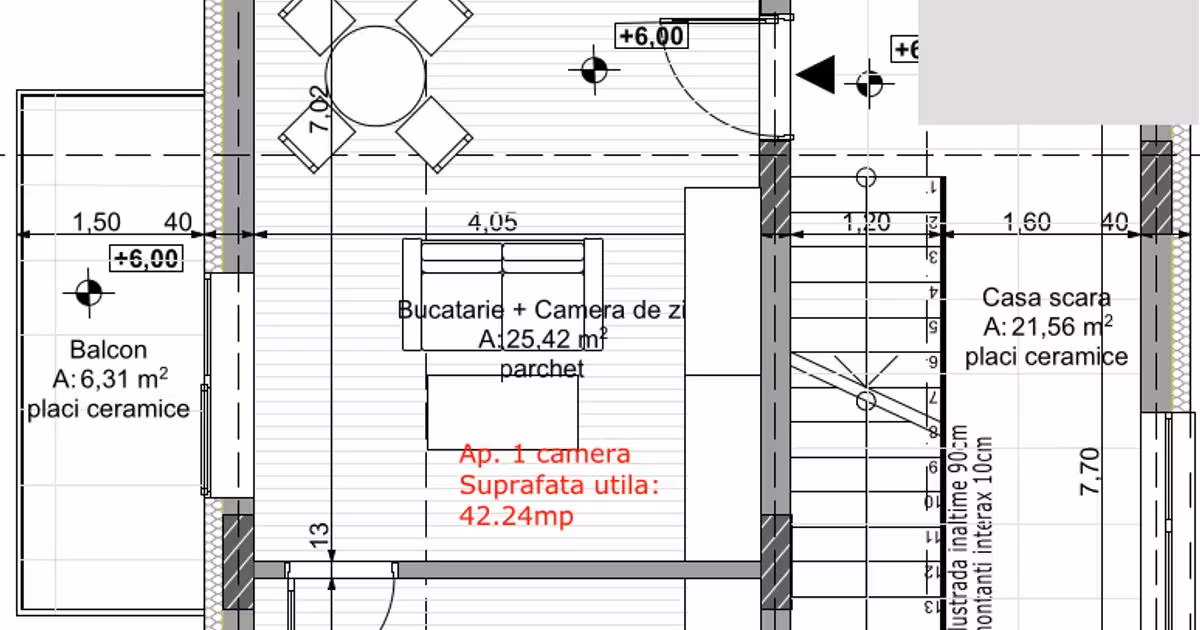 Apartament de vânzare cu 2 camere, mobilat în Florești