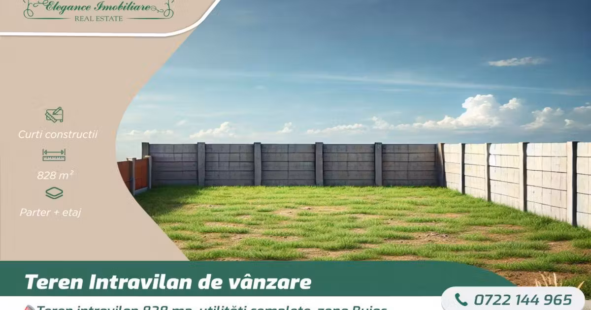 Teren Construcții intravilan de vânzare de 828 mp, în zona Bujac, Arad