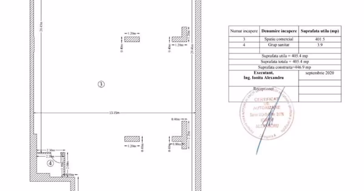 Spațiu comercial de vânzare de 405 mp, în zona Barbu Văcărescu, Sector 2