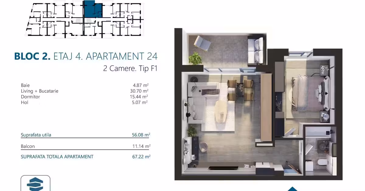 Apartament de vânzare cu 2 camere în zona Torontalului, Timișoara