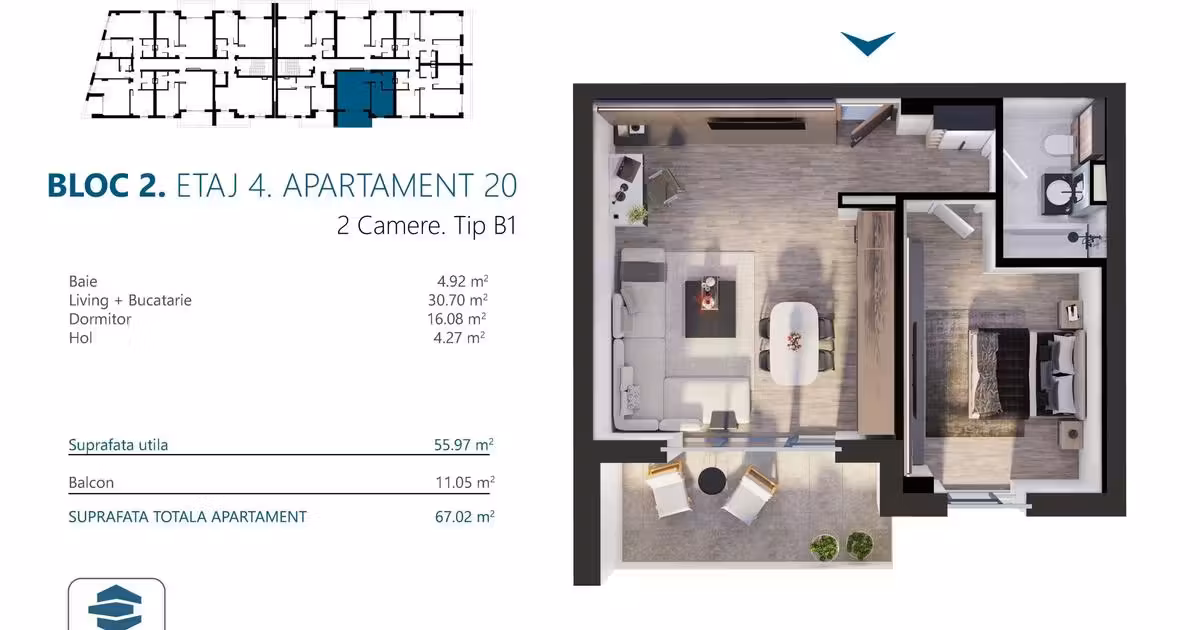 Apartament de vânzare cu 2 camere în zona Torontalului, Timișoara