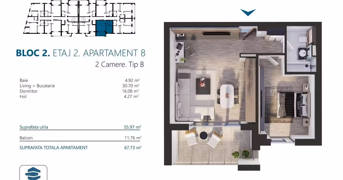 Apartament de vânzare cu 2 camere în zona Torontalului, Timișoara