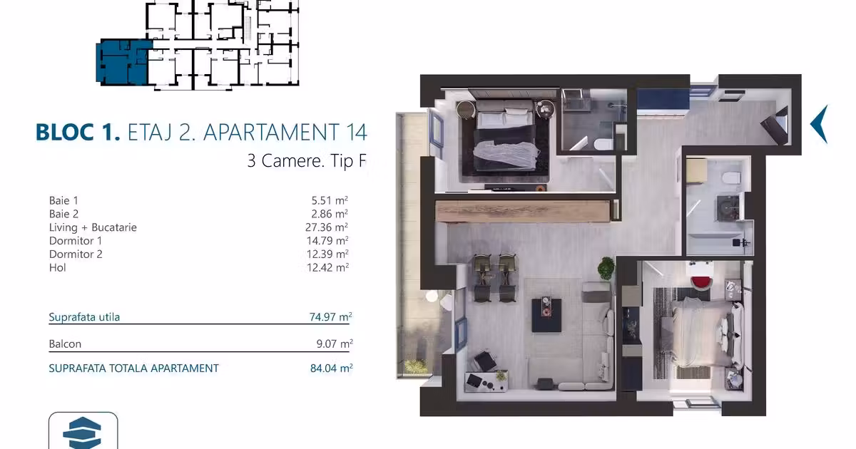 Apartament de vânzare cu 3 camere în zona Torontalului, Timișoara