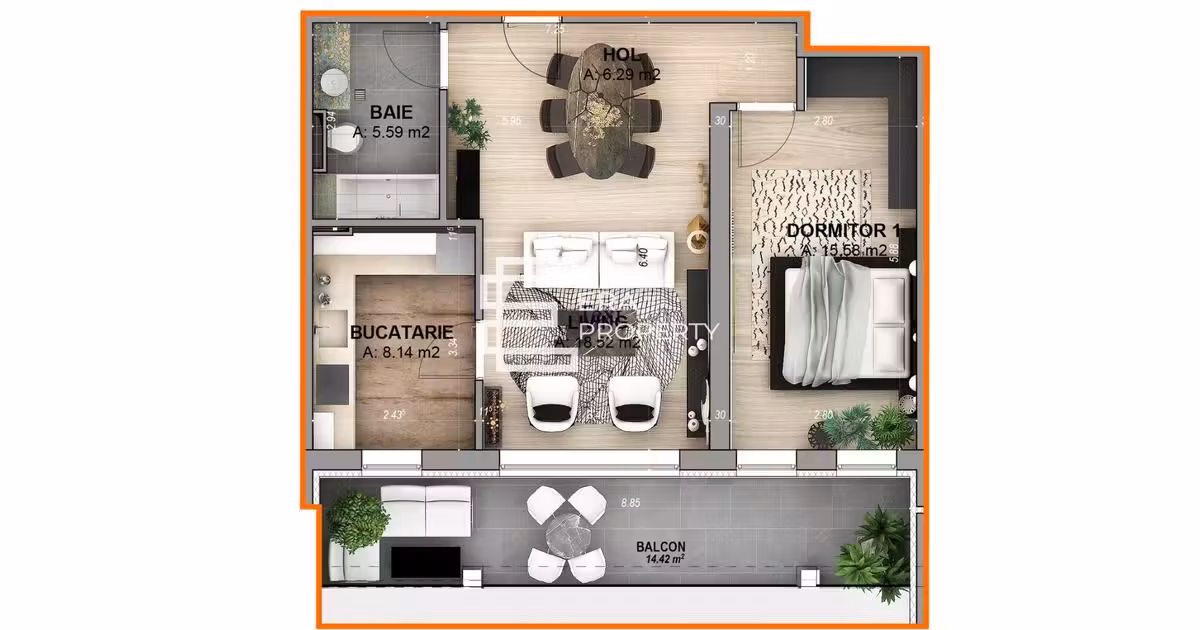 Apartament de vânzare cu 2 camere în zona Aeroport, Sibiu