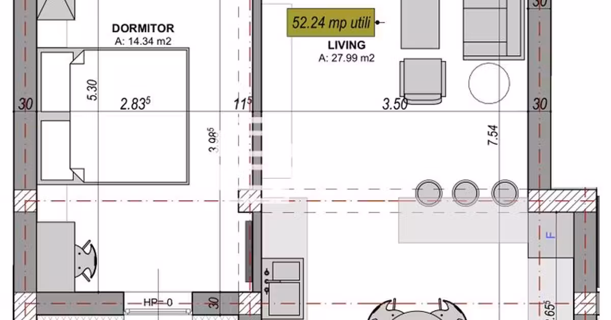 Apartament de vânzare cu 2 camere în Cristian