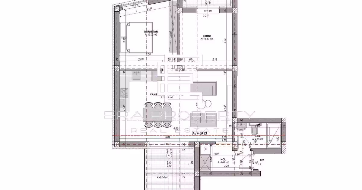 Apartament de vânzare cu 3 camere în Cristian