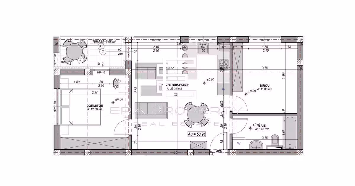 Apartament de vânzare cu 3 camere în Cristian