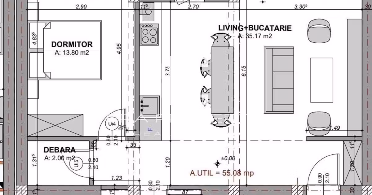 Apartament de vânzare cu 2 camere în Șelimbăr