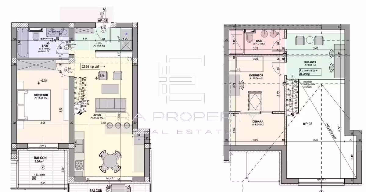 Penthouse de vânzare cu 3 camere în Cristian