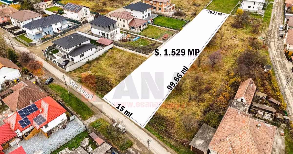 Teren Construcții intravilan de vânzare de 1529 mp, în Cisnădie