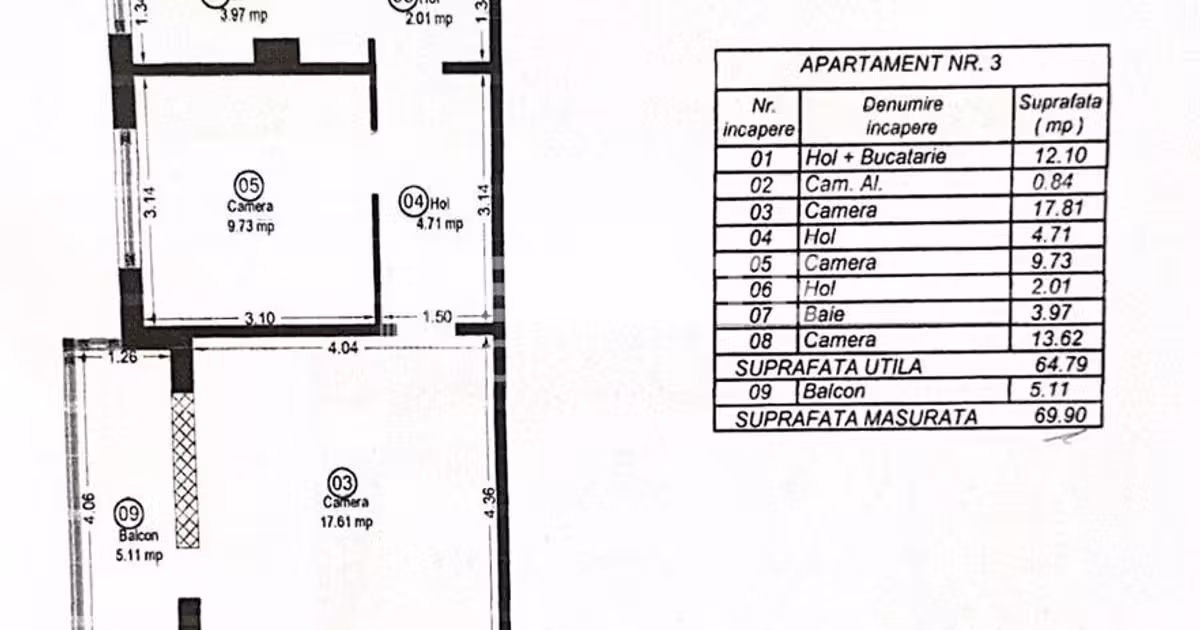 Apartament de vânzare cu 3 camere, mobilat în zona Girocului, Timișoara