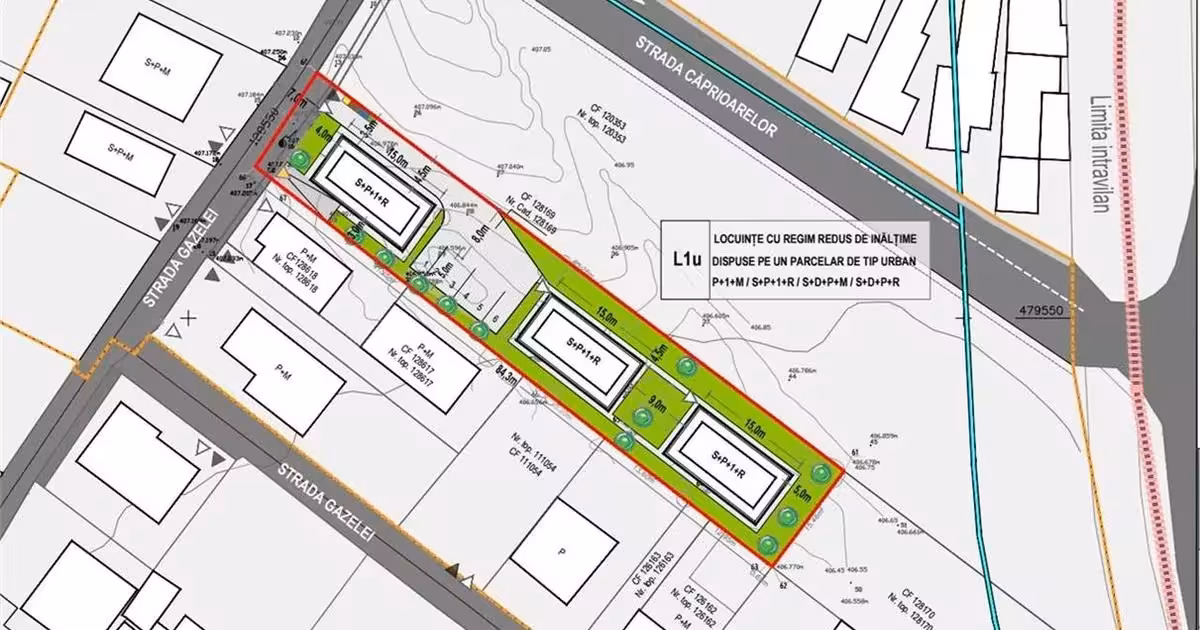 Teren agricol intravilan de vânzare de 1273 mp, în zona Terezian, Sibiu