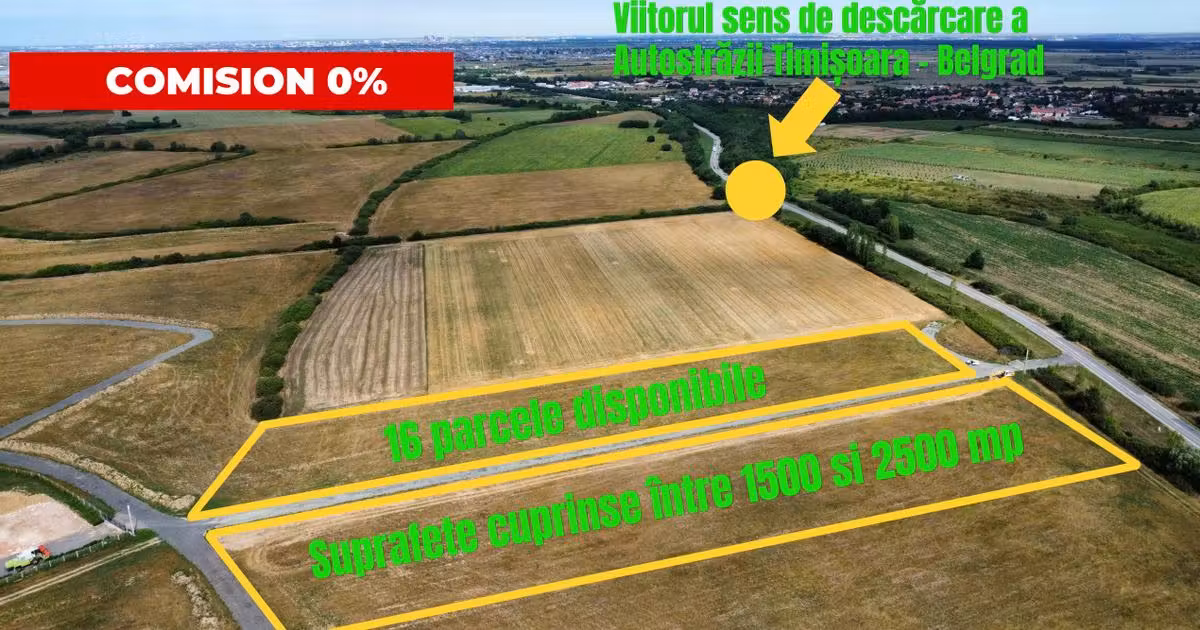 Teren Construcții intravilan de vânzare de 1500 mp, în Moșnița Nouă