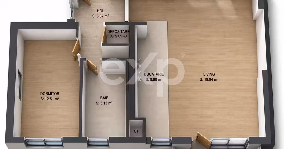 Apartament de vânzare cu 2 camere în zona Astra, Brașov