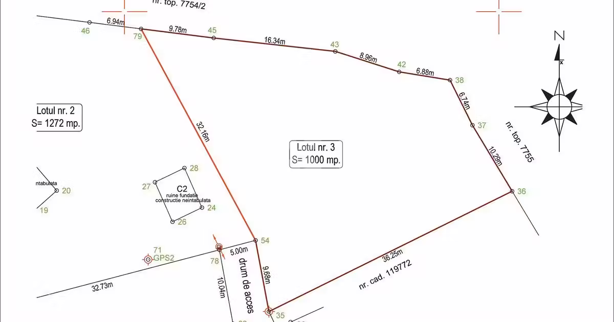 Teren Construcții intravilan de vânzare de 1000 mp, în Zărnești