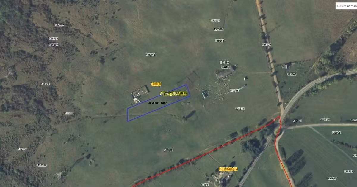 Teren agricol extravilan de vânzare de 4400 mp, în zona Exterior Est, Sibiu