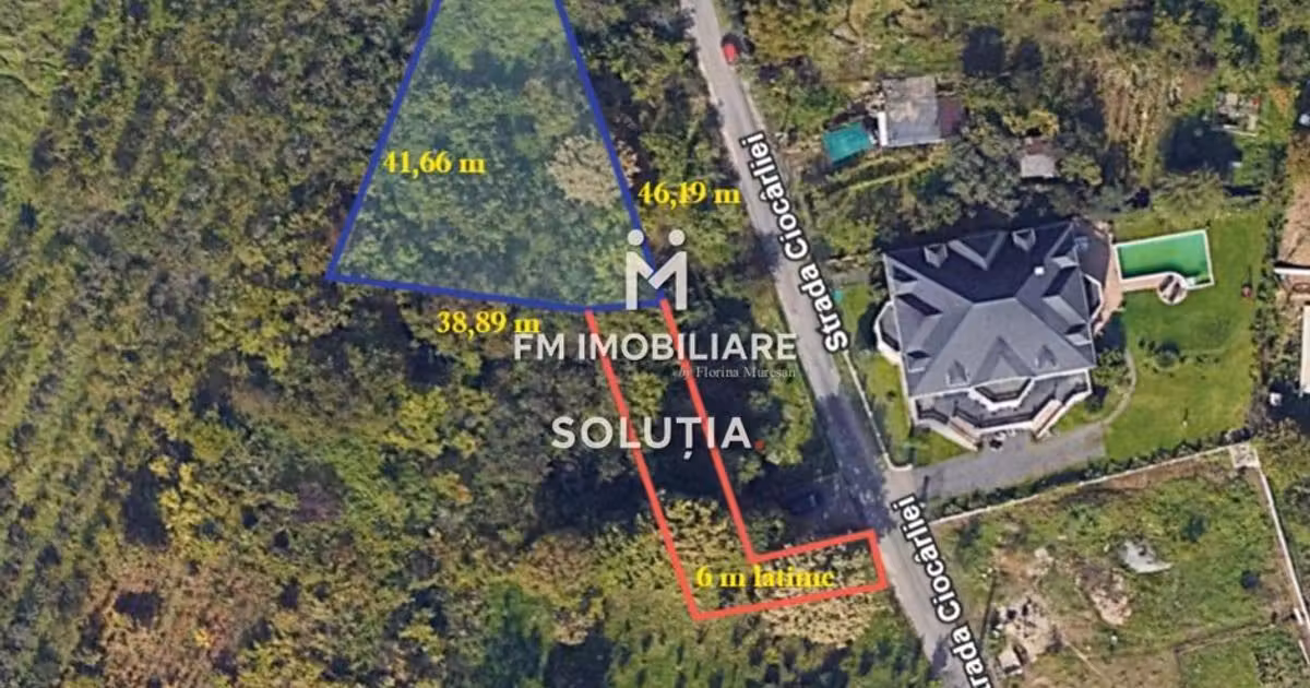 Teren Construcții intravilan de vânzare de 1065 mp, în zona Săsar, Baia Mare