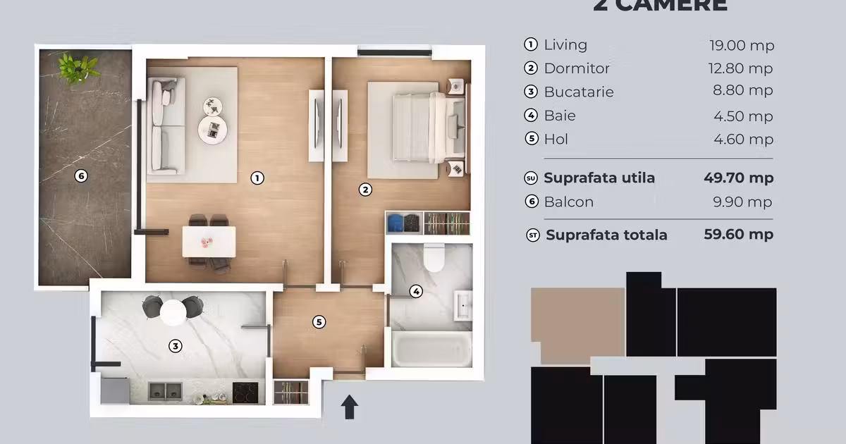 Apartament de vânzare cu 2 camere în zona Metalurgiei, Sector 4