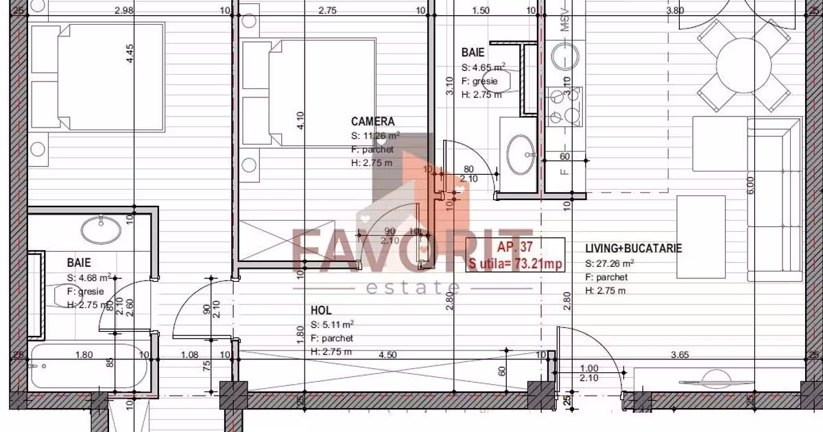 Apartament de vânzare cu 3 camere în Giroc