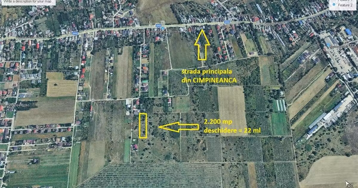 Teren Construcții intravilan de vânzare de 2200 mp, în zona Vest, Focșani