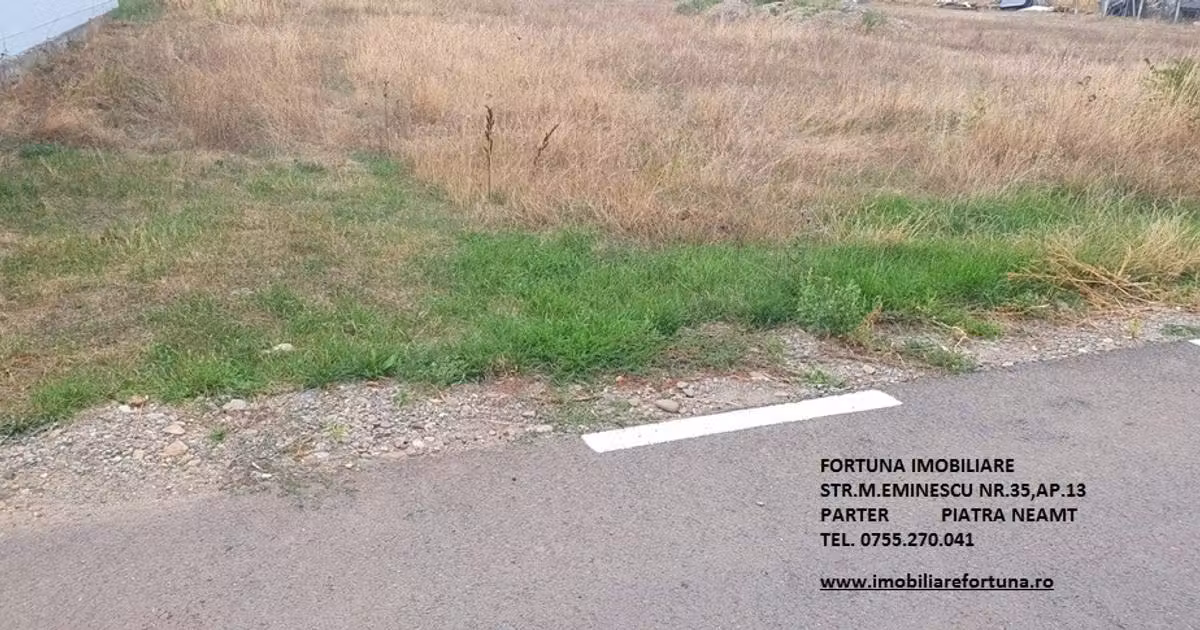 Teren Construcții intravilan de vânzare de 615 mp, în zona Exterior Est, Piatra-Neamț