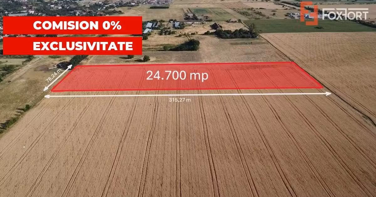 Teren Construcții intravilan de vânzare de 24700 mp, în Pădureni (Jebel)