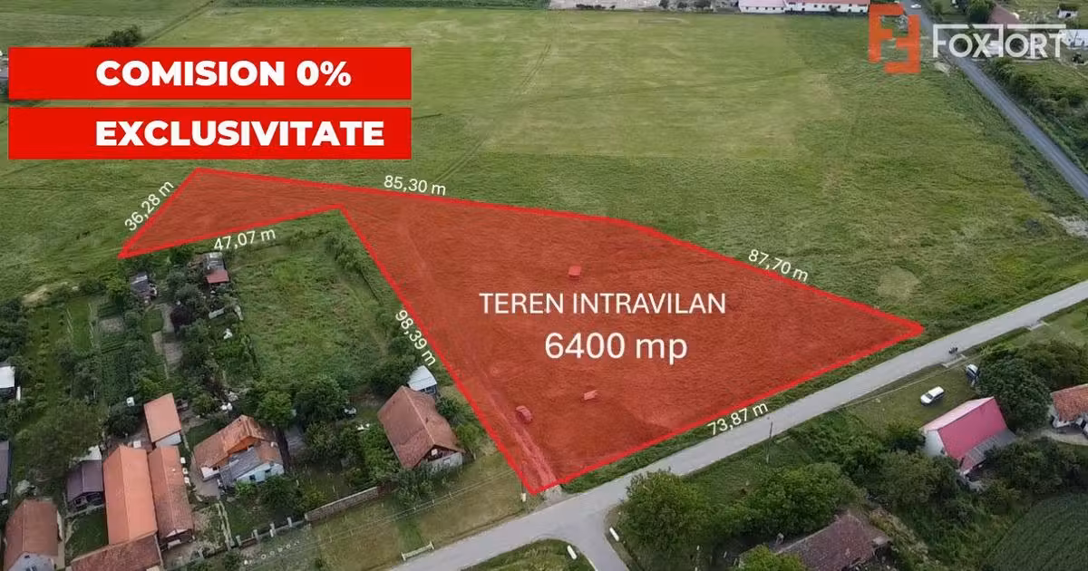 Teren Construcții intravilan de vânzare de 6400 mp, în Pădureni (Jebel)