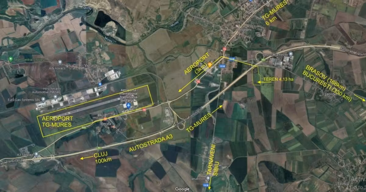 Teren Construcții extravilan de vânzare de 44376 mp, în zona Exterior Sud, Târgu Mureș