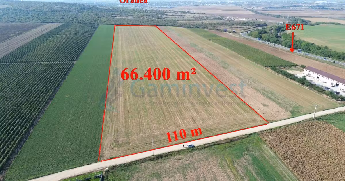 Teren Construcții intravilan de vânzare de 66400 mp, în Biharia