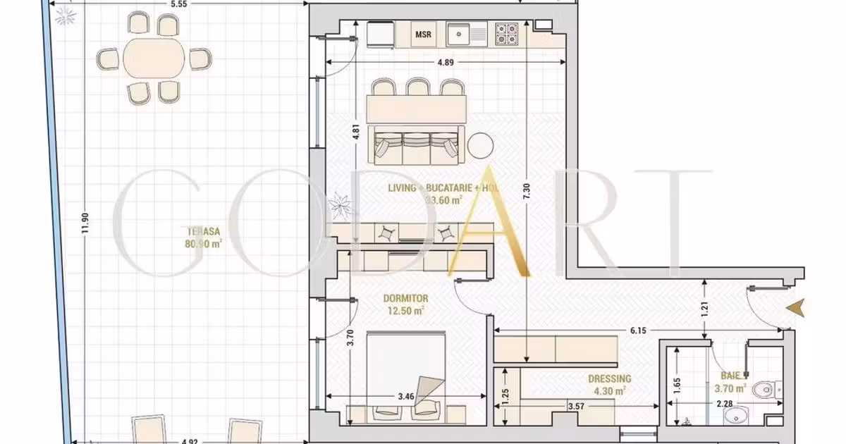 Apartament de vânzare cu 2 camere, mobilat în zona 13 Septembrie, Sector 5